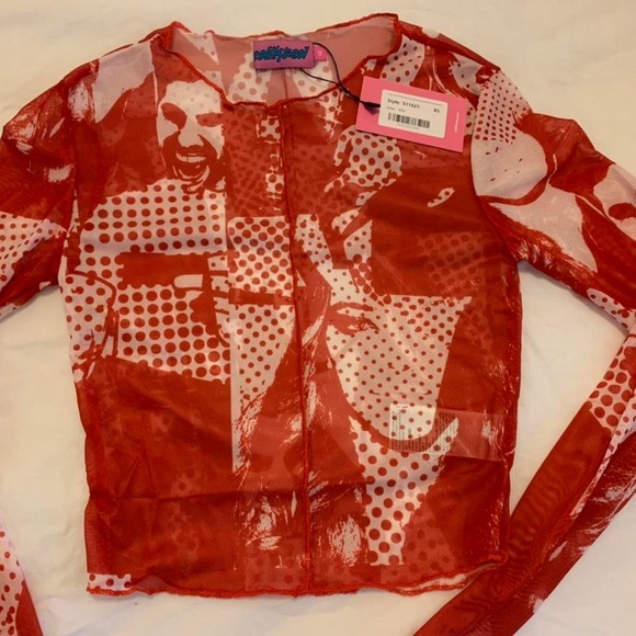 Roy printed mesh top from edikted - Picture 2 of 5